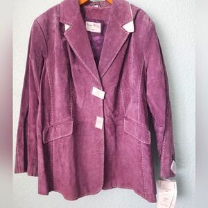 Pamela McCoy Suede Leather jacket new with tags pinkish purple